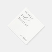 Chique moderne zwart & wit bruiloft servet (Hoek)