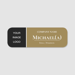 Chique modieuze Golden Brow & Black: Bedrijf LOGO Naamplaatje