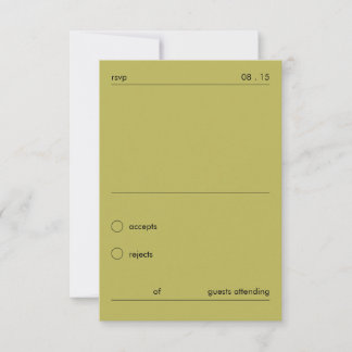 Chique Moederne Minimalistische Groene Trouw-RSVP RSVP Kaartje
