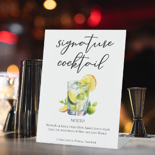 Chique Mojito Enkele Signature Cocktail Reclamebord Met Voetstuk