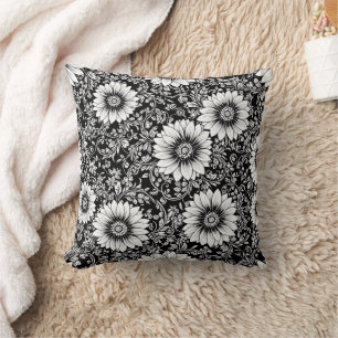 Chique monochrome bloemen luxe patroon (5) kussen