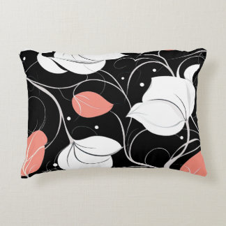Chique Monochrome Bloemen met Blush accenten Accent Kussen