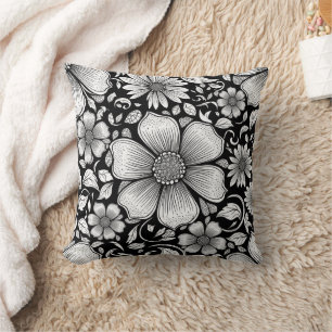 Chique monochroom bloem luxe patroon (6) kussen