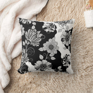 Chique monochroom bloemen luxe patroon (4) kussen