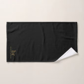 Chique Monogram Gouden Initialen Naam Zwart Bad Handdoek (Handdoek)