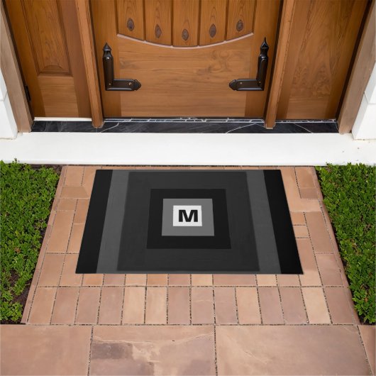 Chique Monogram Initiaal Modern Elegant Cool Desig Deurmat (Buiten)