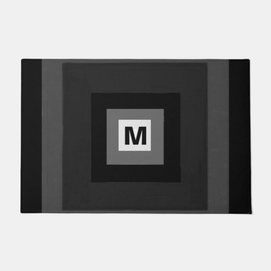Chique Monogram Initiaal Modern Elegant Cool Desig Deurmat (Voorkant)