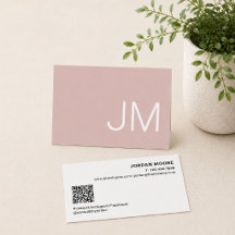 Chique Monogram Initiaal Professionele Roze QR