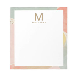 Chique Monogram Kleurrijke Abstracte Vormen Notitieblok