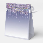 Chique Monogram Marmer Blauw Glitter Drips Bedankdoosjes (Achterkant)