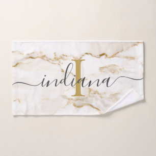 Chique Monogram Marmer Look Maatwerk Handdoek