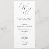 Chique Monogram Moderne Beginletters Witte Trouwda Programma (Voorkant)