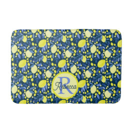 Chique Monogram Naam Landelijke Citrus Citroen Bla Badmat