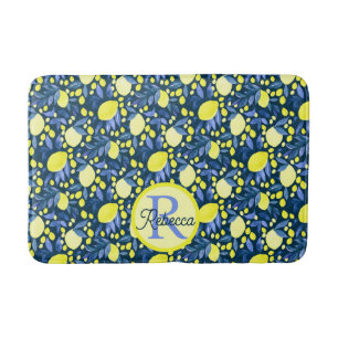 Chique Monogram Naam Landelijke Citrus Citroen Bla Badmat