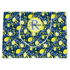 Chique Monogram Naam Landelijke Citrus Sinaasappel Groot Cadeauzakje