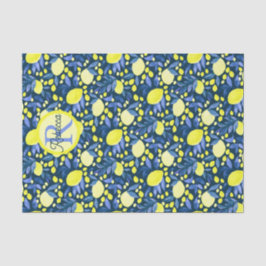 Chique Monogram Naam Landelijke Citrus Sinaasappel Tissuepapier