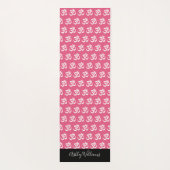 Chique Monogram OM Symbool Patroon Roze Zwart Yogamat (Achterkant)
