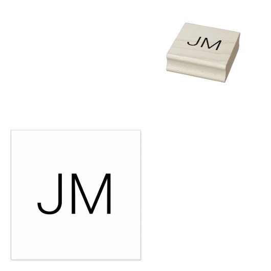Chique monogram oversized Initialen hout Rubberstempel (Gestempeld)
