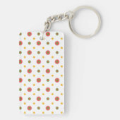 Chique Monogram Rood Wit Polka Acryl Sleutelhanger (achterkant)