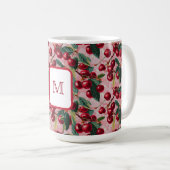 Chique monogram roze 'Cherry Pop' Koffiemok (Voorkant rechts)