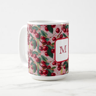 Chique monogram roze 'Cherry Pop' Koffiemok