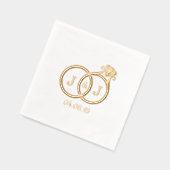 Chique Monogram trouwringen Folie Servetten (Links)