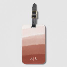 Chique Monogram Waterverf Koperroest Ombre Bagagelabel