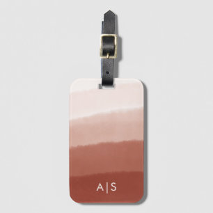 Chique Monogram Waterverf Koperroest Ombre Bagagelabel