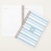 Chique Monogram  Witte en Blauwe Strepen Planner (Display)