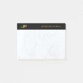 Chique Monogram Zwart Goud Marmer Eenvoudige Sjabl Post-it® Notes (Voorkant)