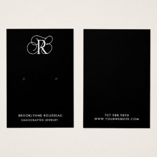 Chique Monogram Zwart Oorbel Display Kaart