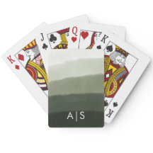 Chique Monogrammed Waterverf Oerwoud Groene Ombre