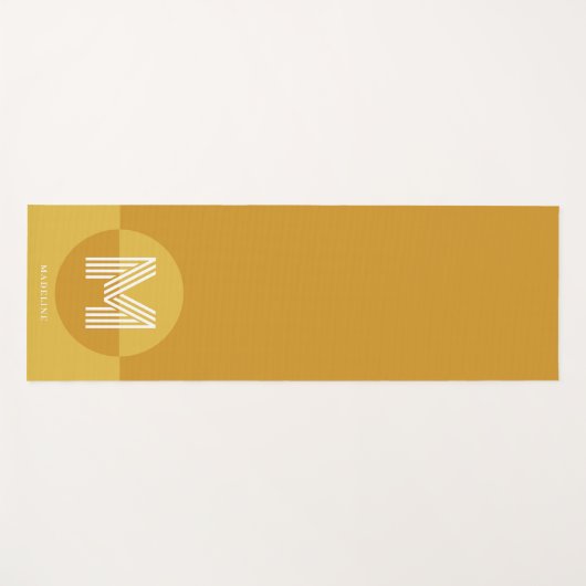 Chique mosterd geel geometrisch modern monogram yogamat (Voorkant (horizontaal))