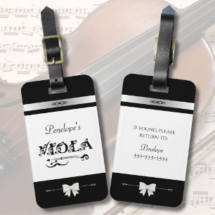 Chique Muzikant Zwart en Wit Viool Hoes Identifica Bagagelabel