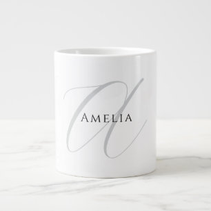 Chique naam monogram initiaal letter calligrafie extra grote beker