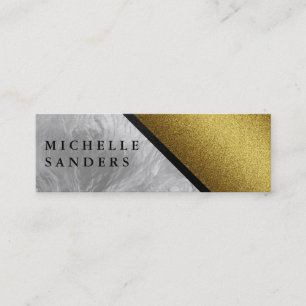 Chique namaak goud glas met leren afwerking mini visitekaartje