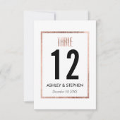 Chique namaak rozen gouden tafel nummers kaart (Voorkant)