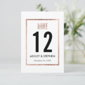 Chique namaak rozen gouden tafel nummers kaart (Staand voorkant)