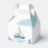 Chique nautische boot Ahoy Het is een jongen Baby  Bedankdoosjes (Voorkant Zijde)