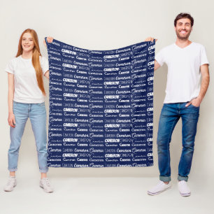 Chique Navy Blauwe Gepersonaliseerde Naam Collage Fleece Deken