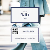 Chique Navy Mode / Beauty Visitekaartje QR Code