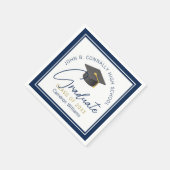 Chique Navyblauwe Moderne Afstudeerfeest Servet (Hoek)
