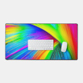 Chique neon regenboog kleuren abstract ontwerp bureaumat (Keyboard & Muis)