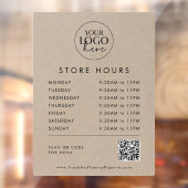 Chique nep-kraft zakelijk logo QR-code openingstij Raamsticker (Vel 2)