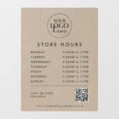 Chique nep-kraft zakelijk logo QR-code openingstij Raamsticker (Vel)