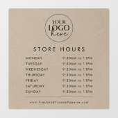 Chique nep-kraft zakelijk logo winkeluren raamsticker (Vel)