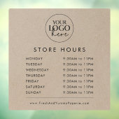 Chique nep-kraft zakelijk logo winkeluren raamsticker (Vel 3)