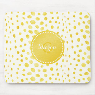 Chique nepgoud glinsterend cheetahprint monogram muismat