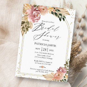 Chique Neutrale Kleuren Boho Bloemige Bruidsmeisje Kaart