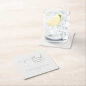 Chique Neutrals Bruiloft Dank u Linnen ID1020 Vierkante Kartonnen Onderzetter (Insitu)